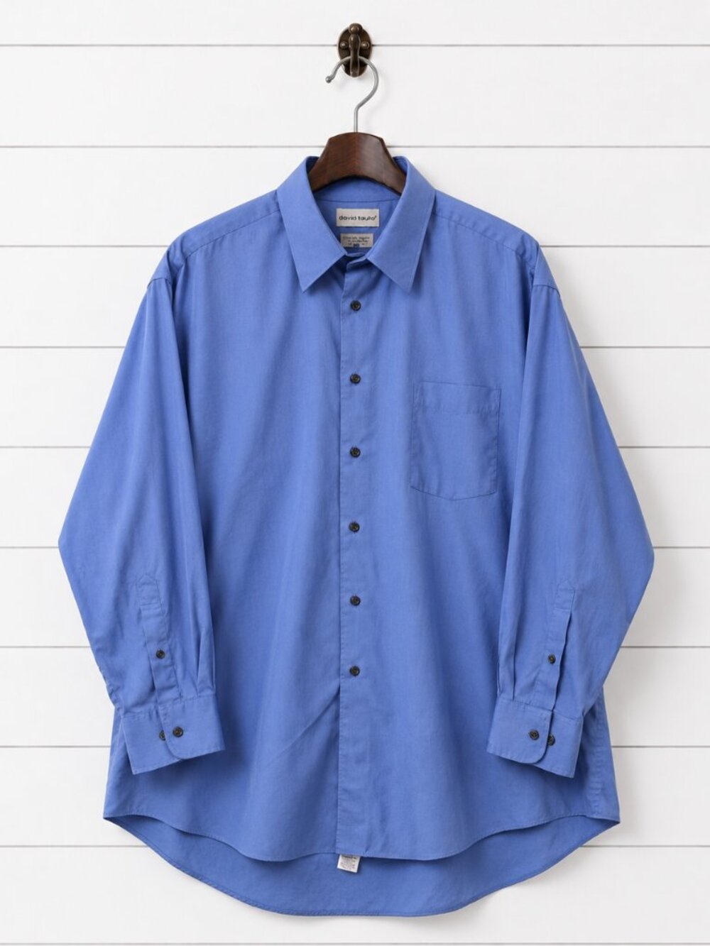 David Taylor Men’s XXL Blue Wrinkle Free Dress Shirt 18-18.5 34/35 Classic